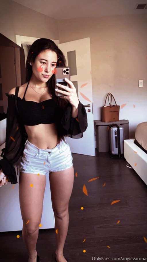 Angie Varona Onlyfans Model Athletic Body American Black Hair Brown Eyes Latin Lingerie Female Small Ass Business Woman Influencer Adult Content Creator Big